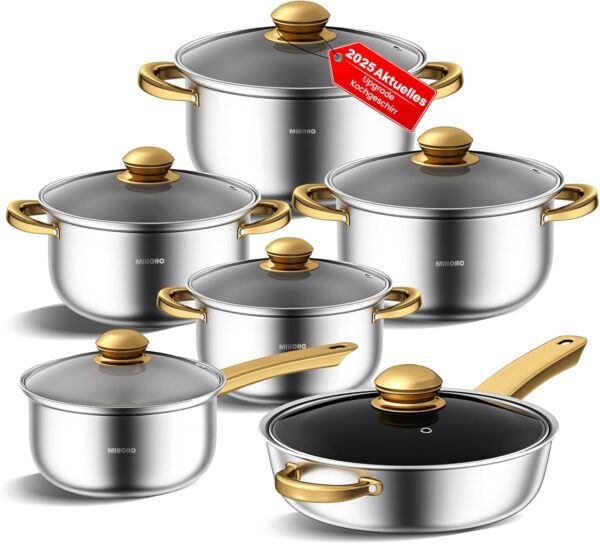 Set Pentole Mhiyo Casa professionali in acciaio ixox (12 pezzi)